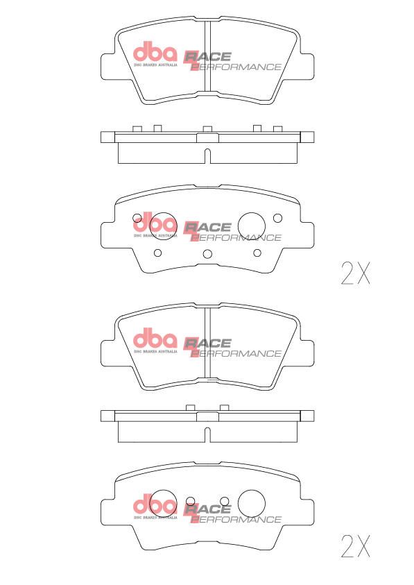 DBA RACE BRAKE PADS [ HYUNDAI/KIA RIO/i20N / I30/I40 / 2005->, KONA N LINE/ PREM 2020-21 R] - TecDoc Only