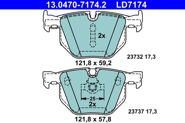 Brake Pad Set, disc brake 13.0470-7174.2