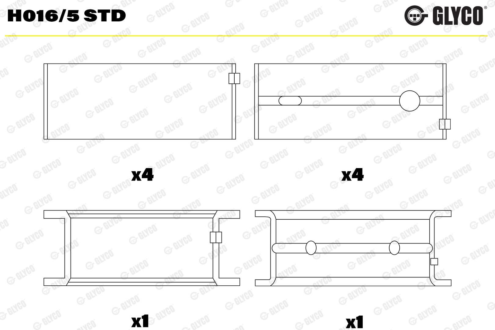 GLYCO H016/5 STD - Kurbelwellenlager