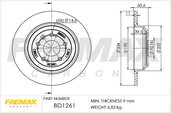 BD-1261 FREMAX féktárcsa