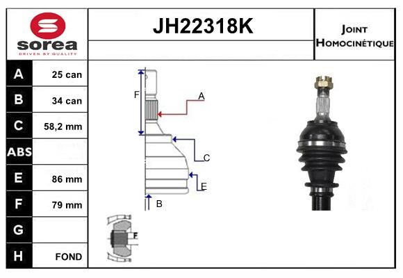 KIT CV JOINT AVEC KR123 - 307