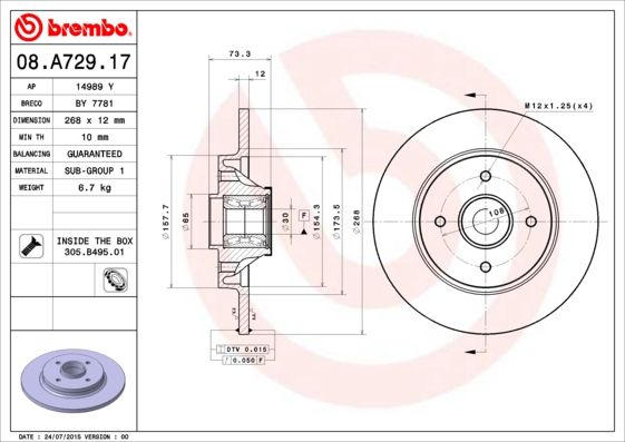 Brake Disc 08.A729.17