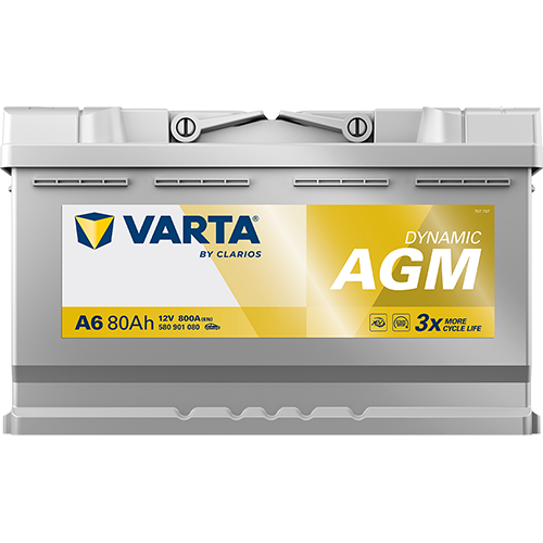 VARTA Dynamic AGM A6 | 12V 80Ah 800A | Start-Stopp Autobatterie