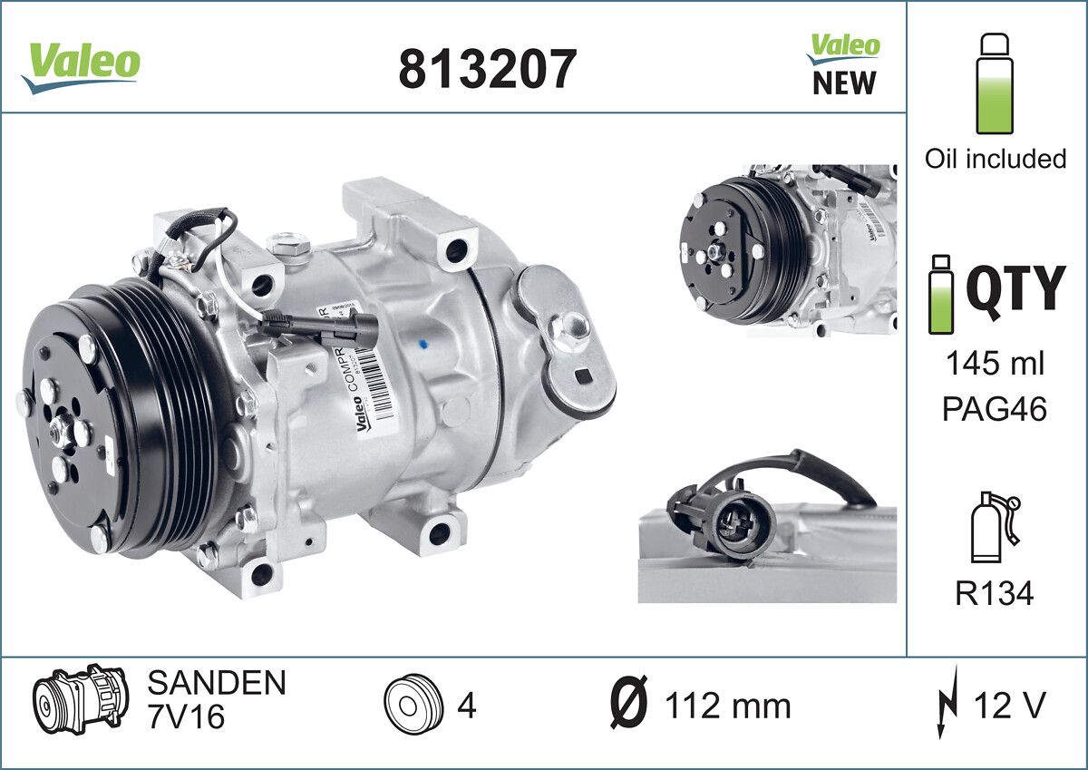 VALEO 813207 Compressor, air conditioning