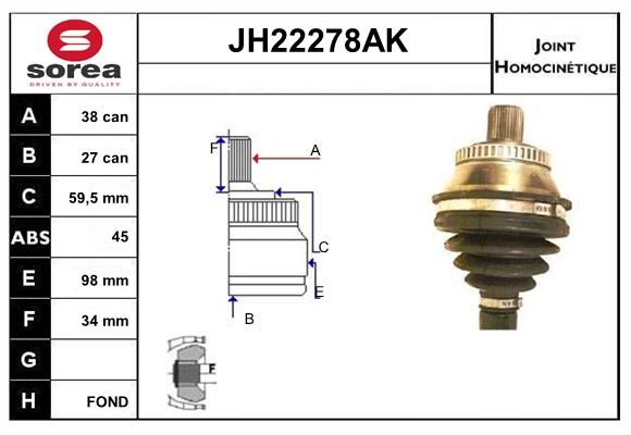 KIT CV JOINT AVEC KR129 - PASSAT