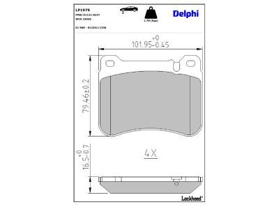 DELPHI LP1979 - Bremsbelagsatz, Scheibenbremse