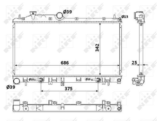 Radiator, engine cooling 53886