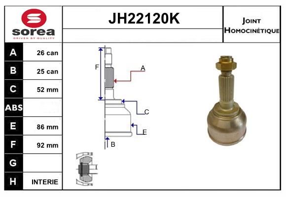 KIT CV JOINT AVEC KR006 - 626