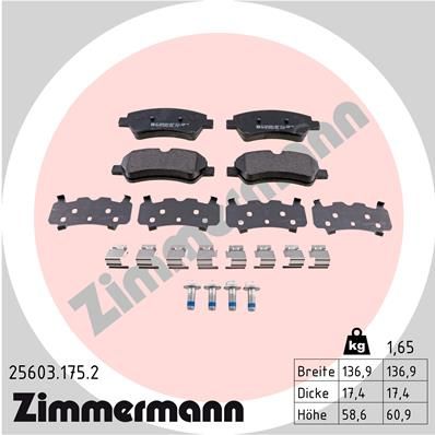 Brake Pad Set, disc brake 25603.175.2