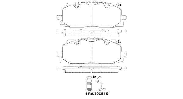 Bremsbelagsatz, Scheibenbremse
