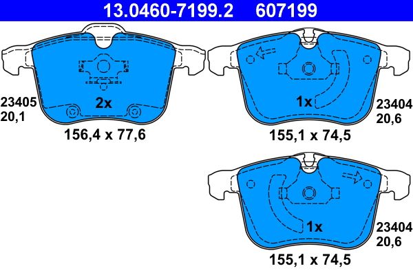 Brake Pad Set, disc brake 13.0460-7199.2