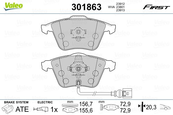 Brake Pad Set, disc brake 301863