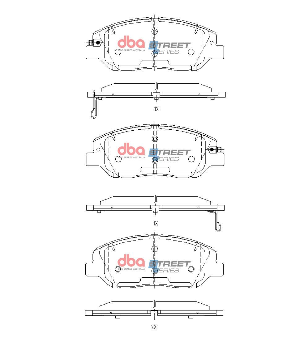 DBA SS STREET SERIES BRAKE PADS [ Hyundai i20N 2021 On F ] - TecDoc Only