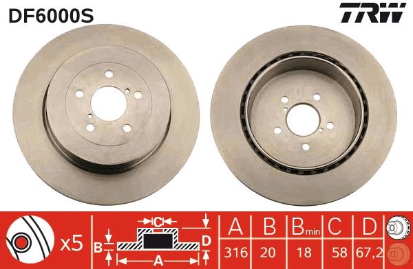 TRW BRAKE DISC - TecDoc Only