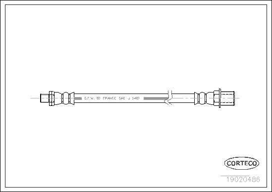 FLEXIBLE DE FREIN PEUGEOT L.T. J  0705