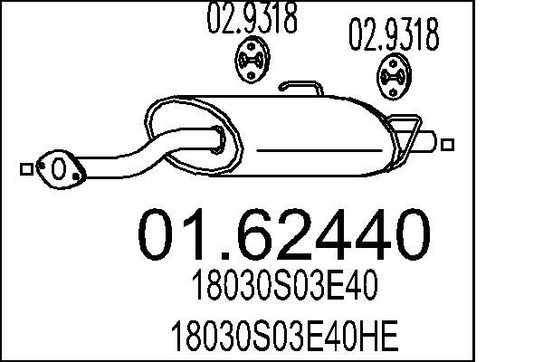 01.62440 MTS hátsó hangtompító