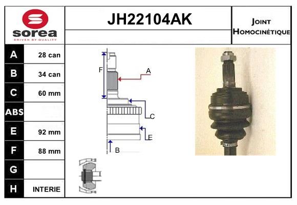 KIT CV JOINT AVEC KR026  - HONDA