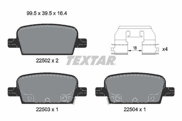 2250201 TEXTAR Q+ fékbetétkészlet, tárcsafék
