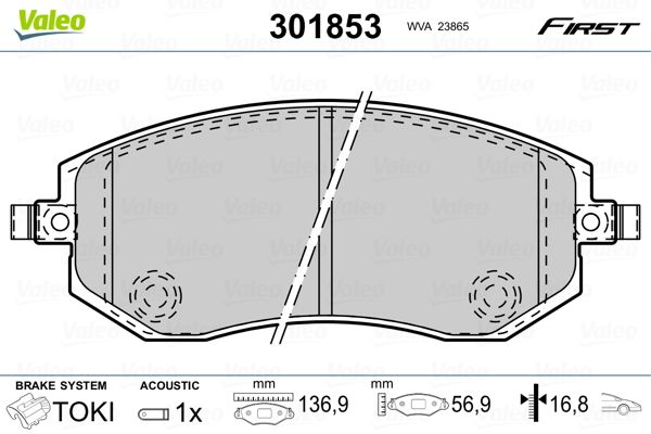 Brake Pad Set, disc brake 301853