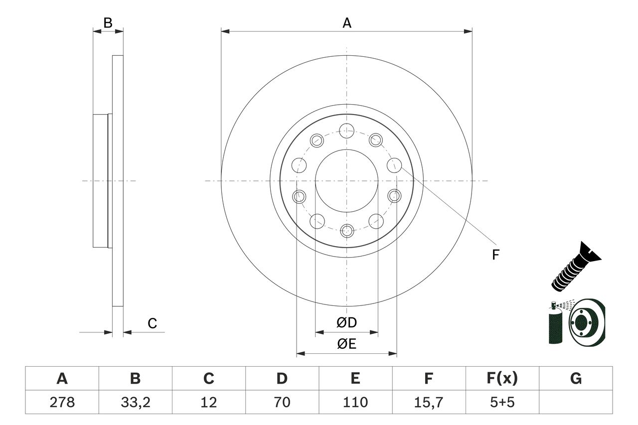 BOSCH 0 986 479 G21 Brake Disc
