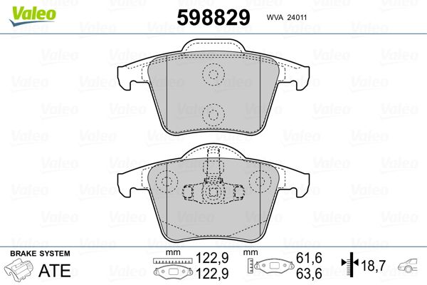 Brake Pad Set, disc brake 598829