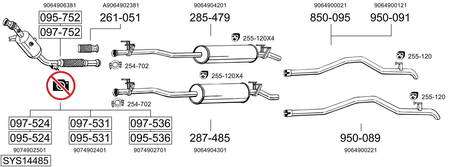 SYS14485 BOSAL kipufogórendszer