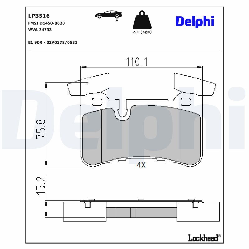 Bremsbelagsatz, Scheibenbremse
