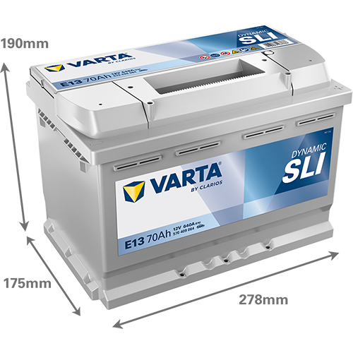 VARTA Dynamic SLI E13 | 12V 70Ah 640A | Autobatterie