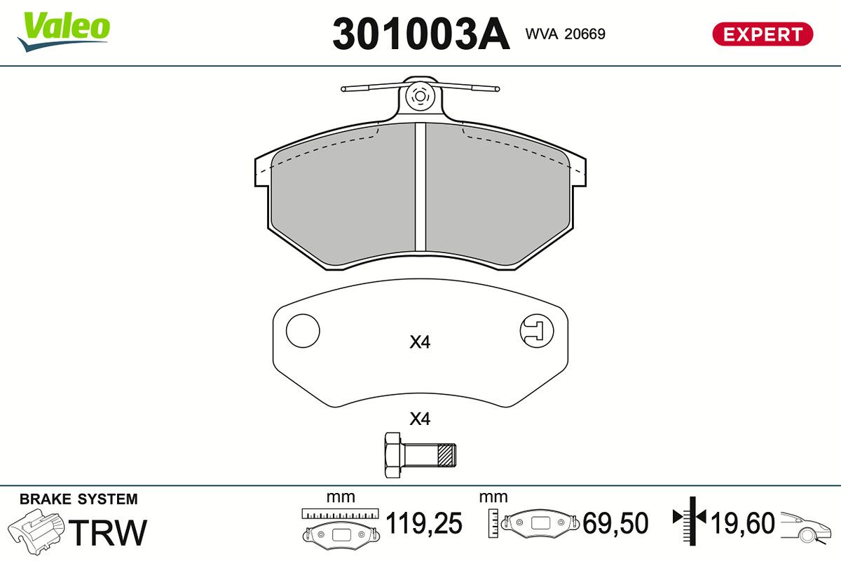 Bremsbelagsatz, Scheibenbremse