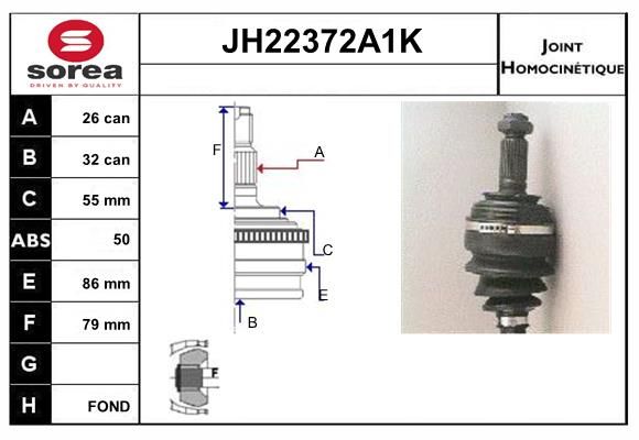 KIT CV JOINT AVEC KR053 - CIVIC