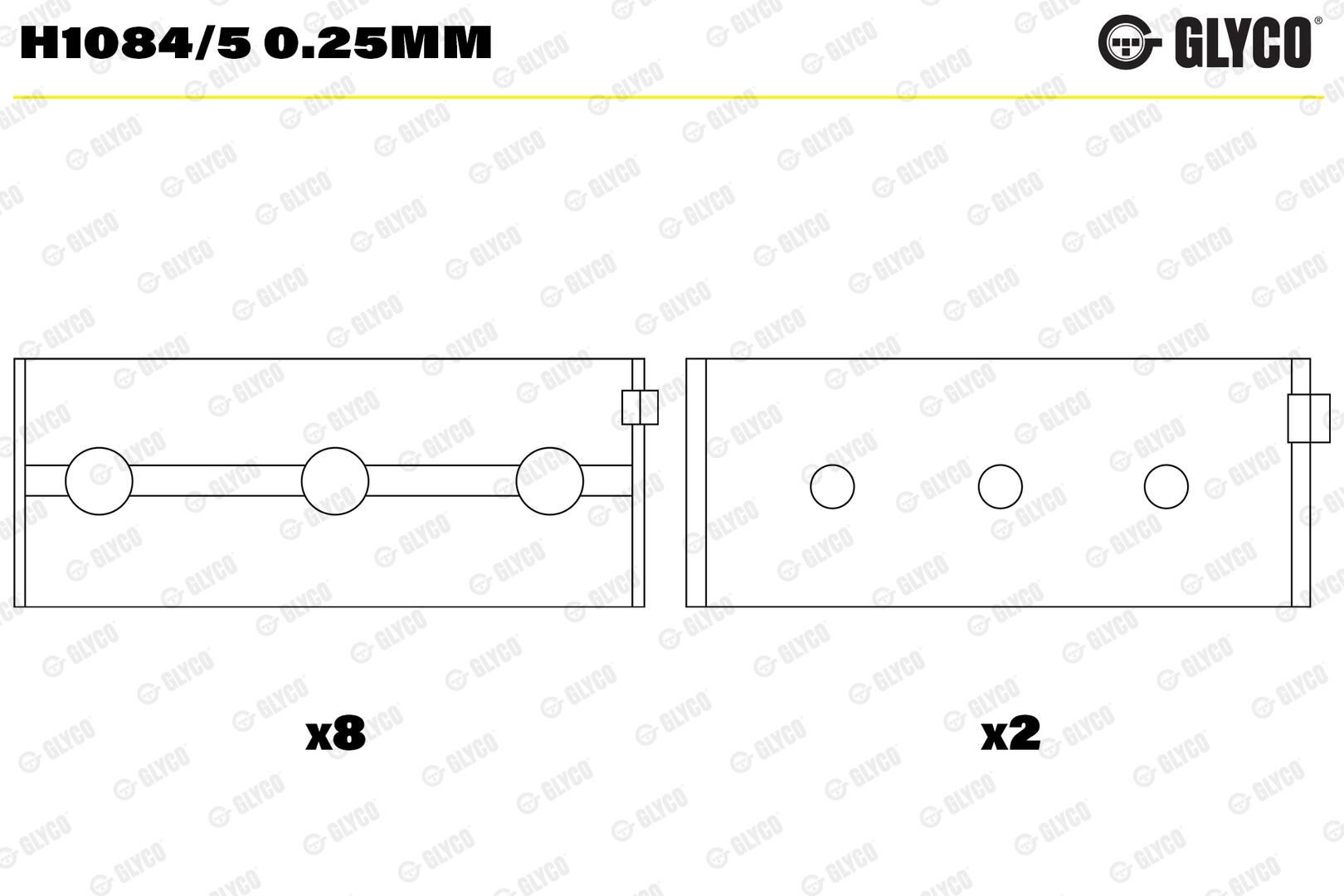 GLYCO H1084/5 0.25mm - Kurbelwellenlager