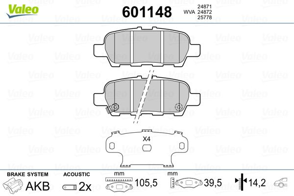 Brake Pad Set, disc brake 601148