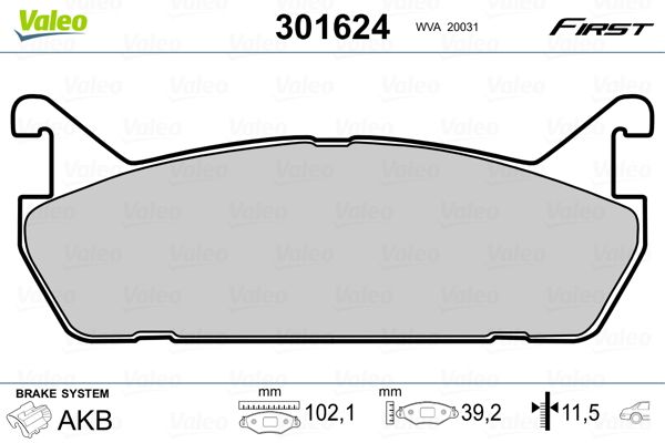 Brake Pad Set, disc brake 301624