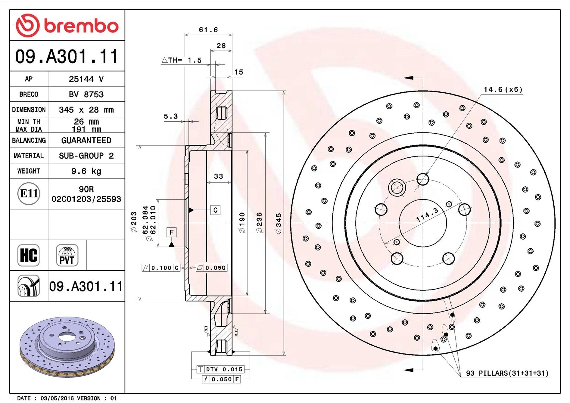 LEXUS RC F USC10R 14-21 (RR) *X/Drilled - TecDoc 1