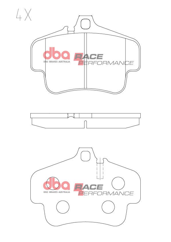 DBA RACE BRAKE PADS [ PORSCHE noise supression provision deleted. does not effect fitment. 911 996/997 1999 -2012 F & R ] - TecDoc Only
