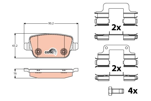 TRW DISC BRAKE PADS - TecDoc 1