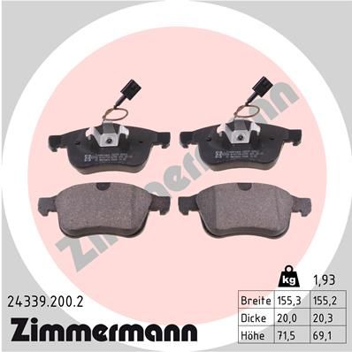 Brake Pad Set, disc brake 24339.200.2