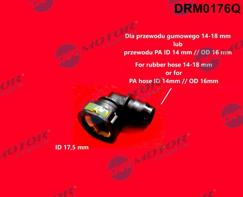Dr.Motor Automotive DRM0176Q Hose Connector, fuel hose