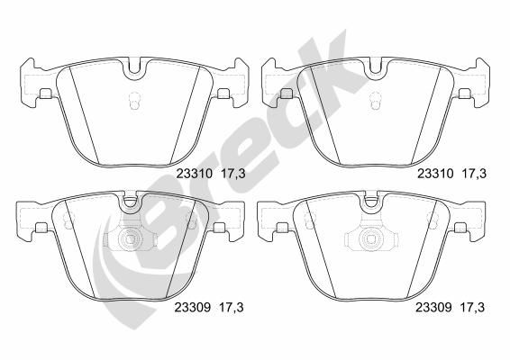 Bremsbelagsatz, Scheibenbremse