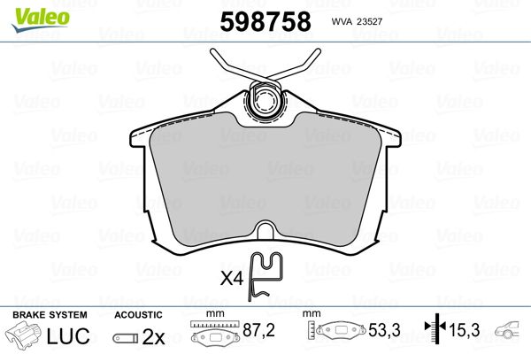 Brake Pad Set, disc brake 598758