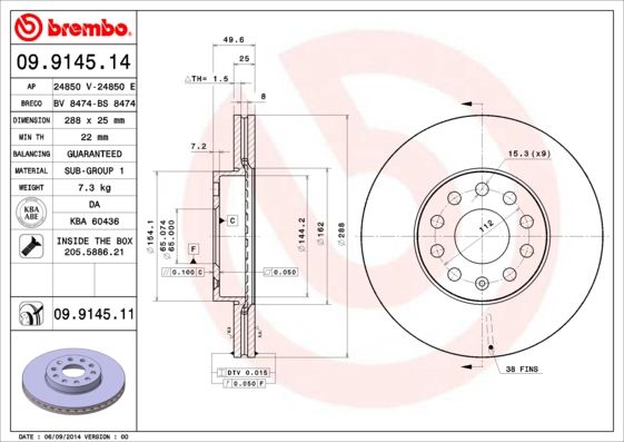 Brake Disc 09.9145.11