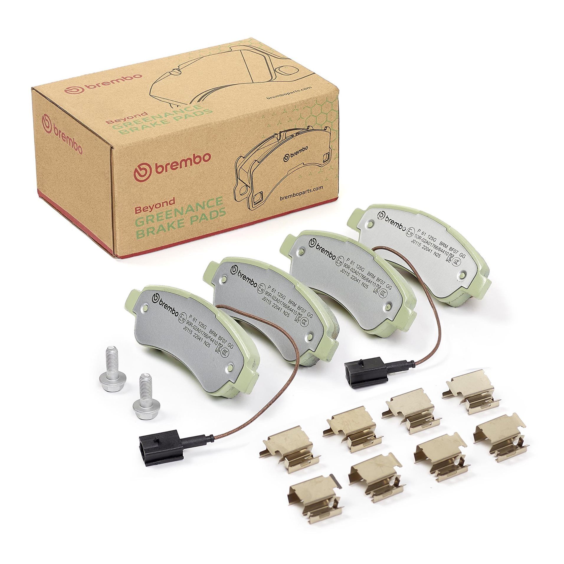 BREMBO P 61 125G - Bremsbelagsatz, Scheibenbremse BEYOND LINE - Greenance