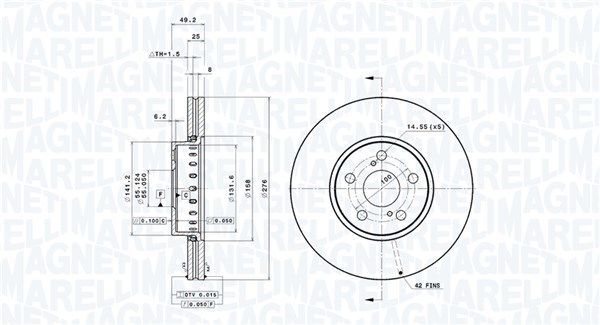 360406058401 MAGNETI MARELLI féktárcsa