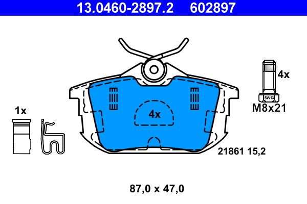 Brake Pad Set, disc brake 13.0460-2897.2