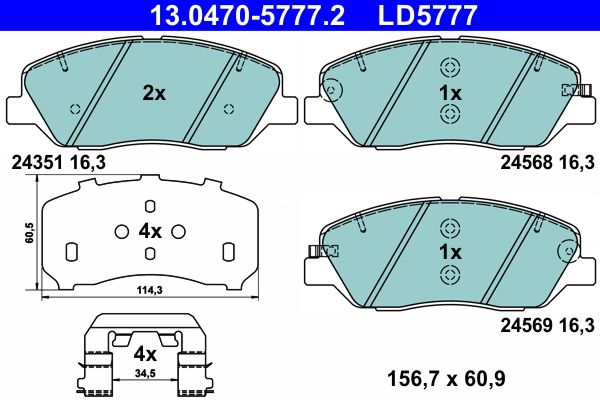 Brake Pad Set, disc brake 13.0470-5777.2