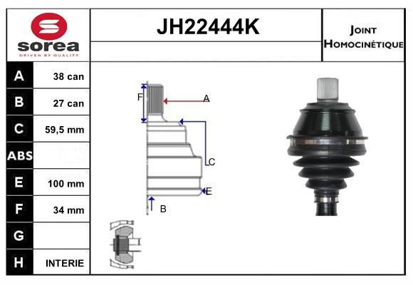 KIT CV JOINT AVEC KR129 - AUDI A6