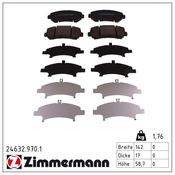 Zimmermann 24632.970.1 Bremsbelagsatz, Scheibenbremse