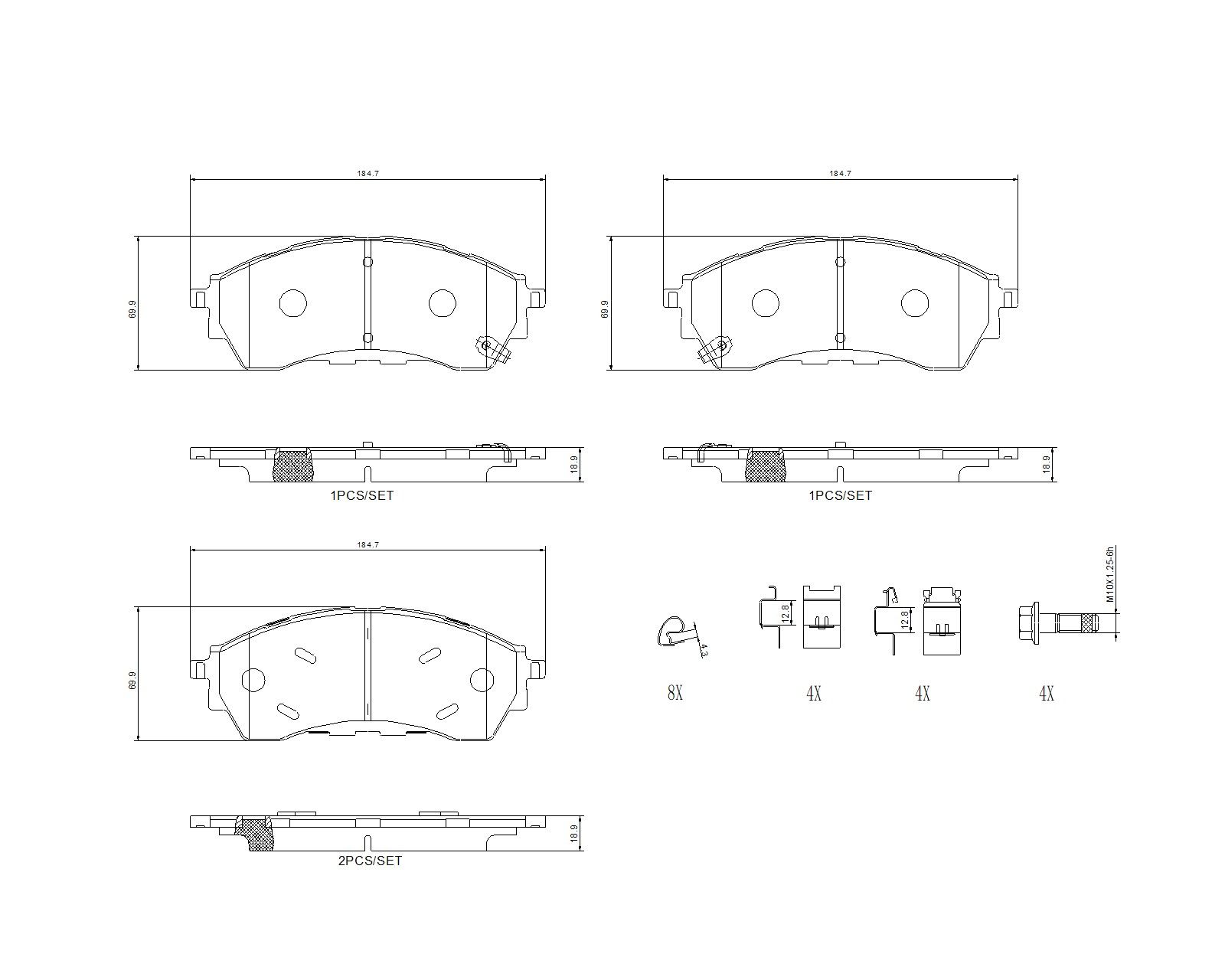 BREMBO DISC PAD -  FORD RANGER 2.0 TDCi UTE PX 11- (FRT) - TecDoc 1