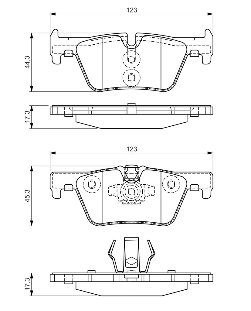 Bremsbelagsatz, Scheibenbremse