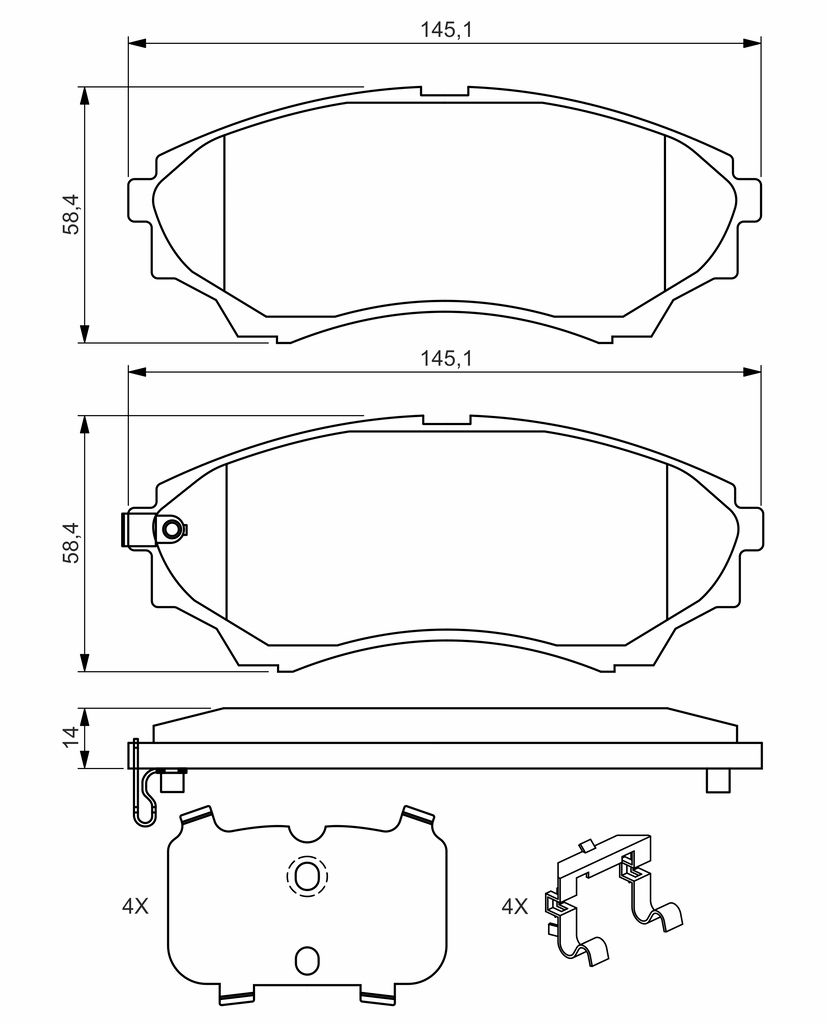 BOSCH 0 986 494 587 - Bremsbelagsatz, Scheibenbremse